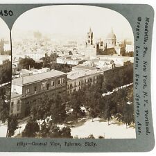 Palermo Sicily Cityscape Rooftops Stereoview c1910 Italy Corso Main Street A2743 picture