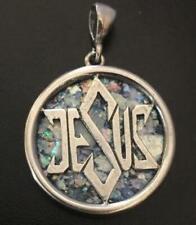 925 Sterling Silver Roman Glass Jesus Pendant Israel Holy Land gift NEW picture