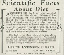 1928 Health Extension Bureau Scientific Facts About Diet Vtg Print Ad PR5 picture
