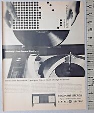 1960 General Electric Vintage Print Ad Resonant Stereo Turn Table Console Audio picture