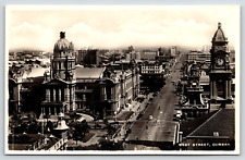 Postcard RPPC 1930's Durban South Africa Town Hall Clock Street View Unposted picture