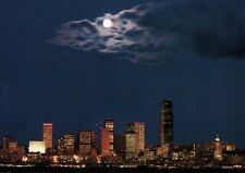 Postcard Moonrise Over Seattle Washington Buildings picture