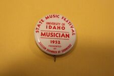 1952 university of idaho MUSICIAN pinback button moscow idaho picture