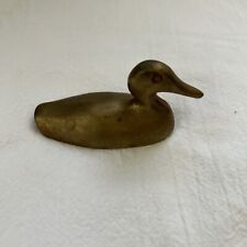 Rare Vintage Heavy 5 oz Brass Duck Miniature Figurine picture