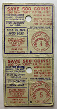 MALLO CUP CANDY SAVE 500 COINS CARDBOARD COUPON CARD PLAY MONEY LOT OF TWO picture