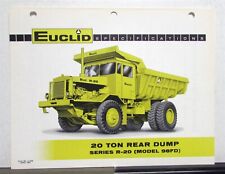 1965 Euclid 20 Ton Rear Dump R-20 98FD Construction Specs Sales Folder picture