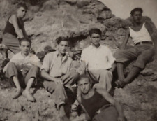 6S Photograph Group Young Men Portrait Rocks Hike 1940's Boys  picture