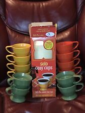Vintage SOLO COZY COFFEE CUP REFILLS AND CUP HOLDERS 1970's Colors NICE picture