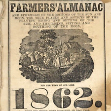 1862 William H Woglom NY Farmer's Almanac Anatomy Astrology Zodiac Civil War Era picture