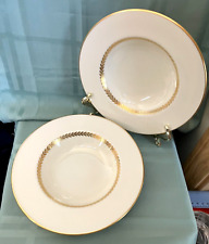 Lenox Imperial Rimmed Soup Bowl Gold Laurel Leaf Pattern Set of 2 picture