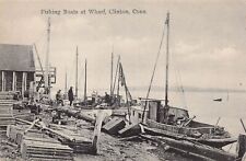 Clinton CT Connecticut Fishing Boats Wharf Harbor Early 1900s Vtg Postcard A43 picture