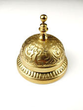  Vintage Ornate Brass Desk Bell Victorian Style Service Counter Hotel Bell 3.5