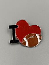 Vintage I Heart Football Sports Lover Lapel Pin Brooch picture