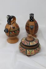 vintage incense burners made in Peru handmade lot of 3 signed by artist picture