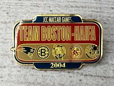 JCC Maccabi Games TEAM BOSTON-HAIFA 2004 Sports Lapel Hat Trading Pin Red Sox picture