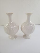 Lenox Vases x2, Ivory Color 24k Gold Trimmed 7