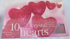 Open box 10 Red Frosted Crystal Romantic Heart Valentine Party Lights Tested picture