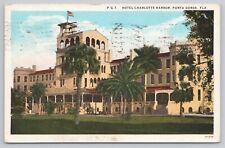 Postcard Hotel Charlotte Harbor, Punta Gorda, Florida Vintage PM 1927 picture