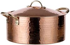 1.2MM Thick Hammered Copper Soup Pot Casserole Pan Dish Dutch Oven, 4 Quarts ... picture