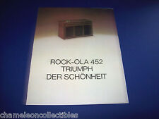 MODEL 452 ROCK OLA 1973 ORIGINAL PHONOGRAPH JUKEBOX SALES FLYER GERMAN TEXT picture