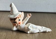Vintage Lefton Pixie Elves White Pearlescent Porcelain Elf Figurine picture