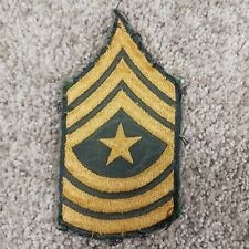 Vintage Worn Sergeant Major Rank Patch OD Green WWII Original US Army SGM picture