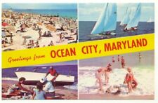Greetings From Ocean City MD Vintage Multi-View Postcard ~ Maryland ~ picture