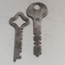 2 Antique Corbin Flat Skeleton Keys. picture
