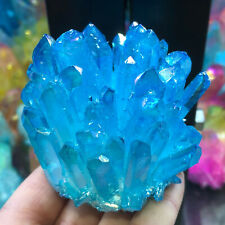 300g+ Titanium Blue Crystal Natural Quartz Cluster Specimen Healing 1pc picture