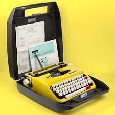 Rare *CURSIVE* Yellow Montgomery Signature Typewriter *CLEAN + WORKING* picture