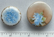 2 Lovely Floral Porcelain Shirt Stud Buttons, 1 & 3/4 