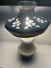 RARE Holland Mold Ceramic Hurricane Floral Table Lamp Signed Joan Vintage picture