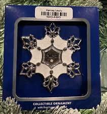 2023 Harvey Lewis Silver Sparkle Snowflake Christmas Ornament w Crystal New picture
