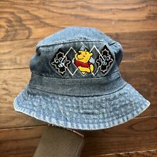 Vintage 90's Disney Winnie the Pooh Bucket Hat Blue Jean Kid Hat Authentic picture