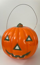 Vintage Halloween Union Products Light Up Pumpkin Jack-o-Lantern Hard Plastic picture
