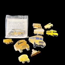 Yellow School Bus Enamel Pin Lot (10) Various Sizes picture