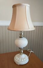 Vintage Fenton Style Table Lamp White Milk Glass Globe 12