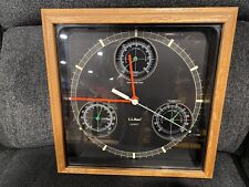 Vintage L.L.Bean Quartz Wall Hanging Clock Barometer Thermometer Weather Station picture