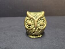 Vintage Mid-Century Brass Owl Figurine Paperweight. 1.75