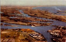 Vintage Postcard Aerial View of Los Angeles Long Beach Harbor California CA 1207 picture