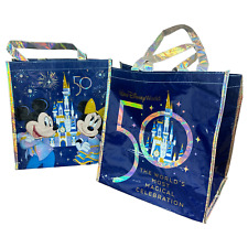 Disney Parks 50th Anniversary Reusable Bag - Medium Size, Blue (LOT OF 2) picture