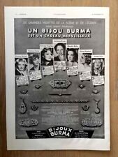 1937 advertisement - BURMA jewel French cinema stars + AGA cook - 1981 picture