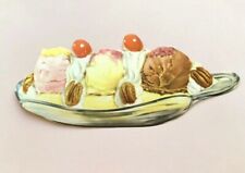 NOS Vintage 1950s Banana Split PAPER Die Cut Soda Fountain Sign picture