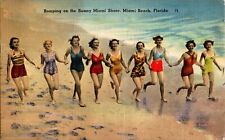 Bathing Beauties, Miami Beach, Florida FL 1946 linen Postcard picture