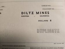 Diltz Mines Bank Of America Blank Payroll Check. picture
