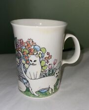 Dunoon Fine Bone China White Cats 4” Coffee Tea Mug Jack Dodd, Made In England picture