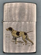 Vintage 1995 Pointer Hunting Dog Chrome Zippo Lighter picture