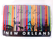 New Orleans The Big Easy Colorful Stripes Playing Card Deck in Hard Plastic Case picture