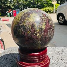 457g Natural dragon blood stone quartz sphere crystal ball reiki healing. picture