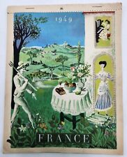 Vintage 1949 France Wall Calendar Maps Provinces French Spas Seaside picture